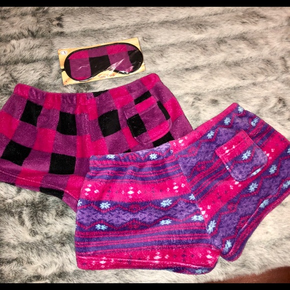 OP Cozy Fuzzy Lounge PJ Shorts | Set of 2 Sz 7-9 - Picture 4 of 7